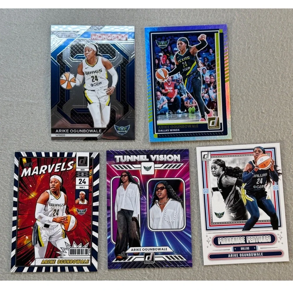 2024-25 Panini Arike Ogunbowale WNBA 5 Card Lot Donruss Prizm Monopoly